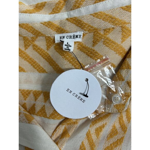 En Crème Annika Embroidered Button Shirt in Cream Yellow - Sz L - NWT - Picture 5 of 7